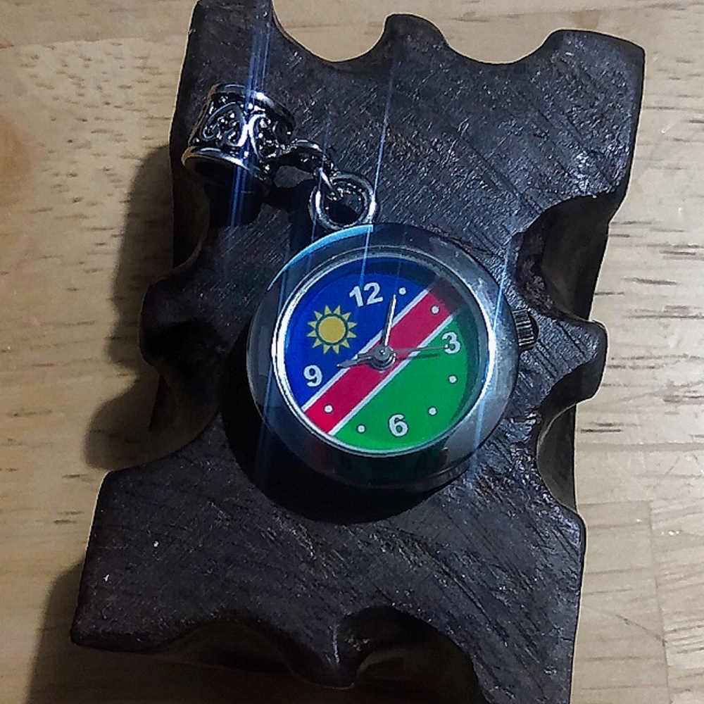 *Charm watch clock with African Namibia flag